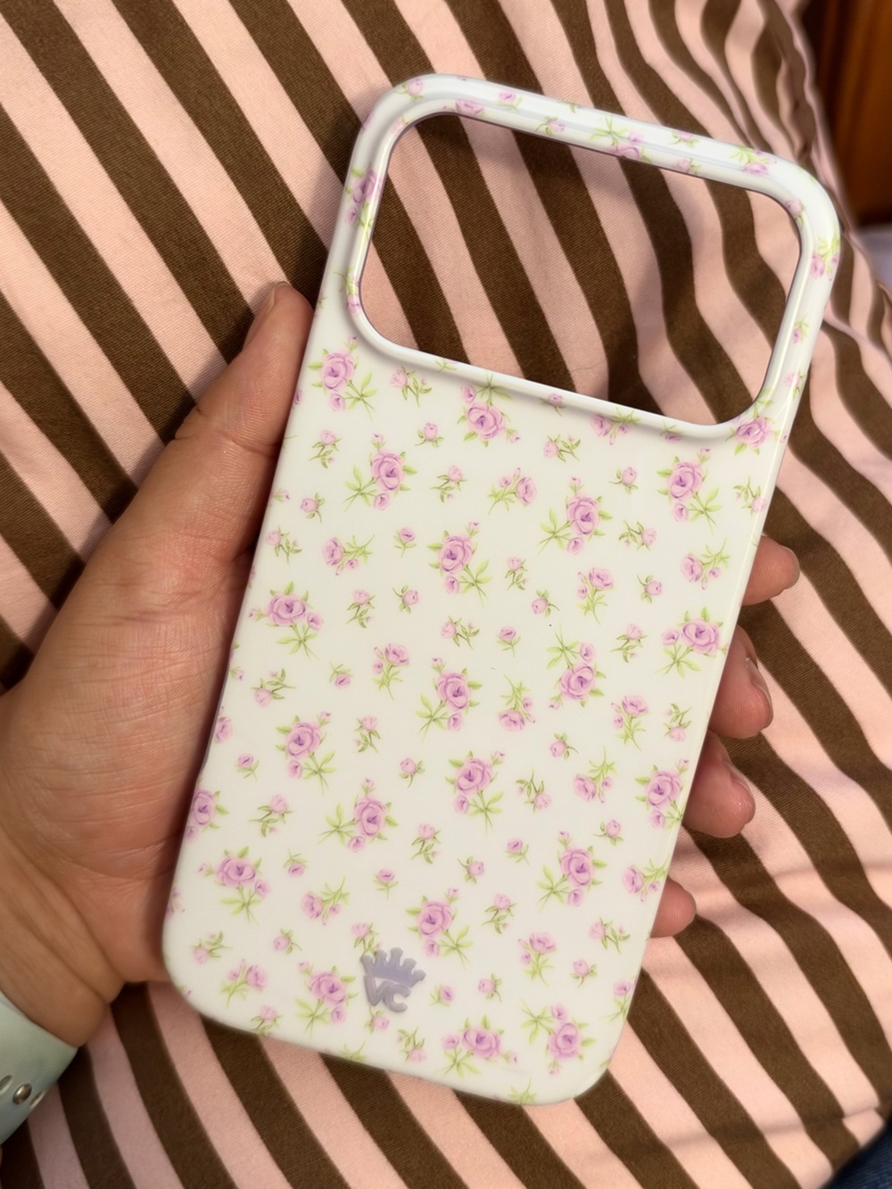 Velvet Caviar White Phone Case with Pink Rose Floral Print
